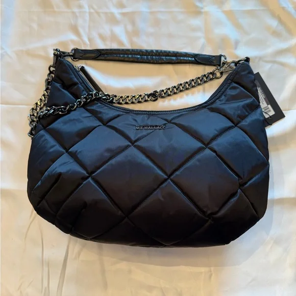 NWT MZ Wallace Black Quilted Hobo Bag - Picture 6 of 9